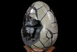 Septarian Dragon Egg Geode - Black Crystals #71832-1